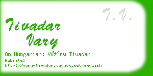 tivadar vary business card